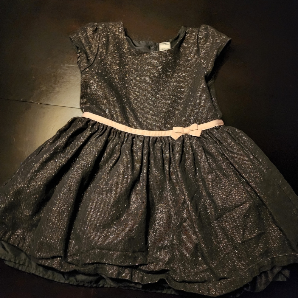 Girls black glitter party dress